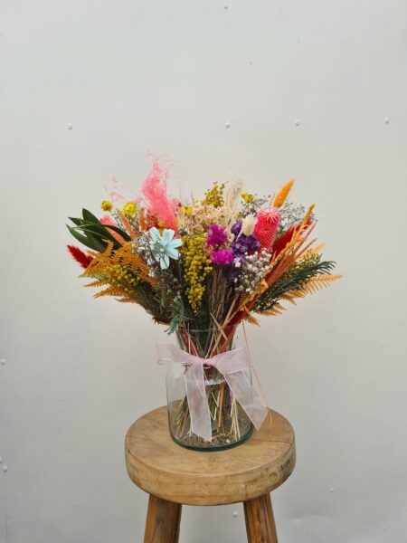 Centro de mesa seco colorido